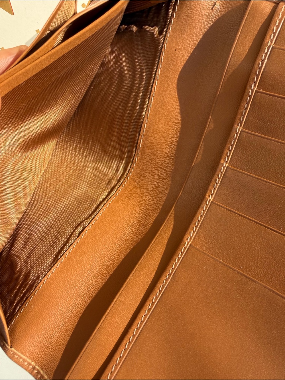 Celine Brown Triomphe Canvas Long Wallet with Gold Accent - Picture 5 of 9